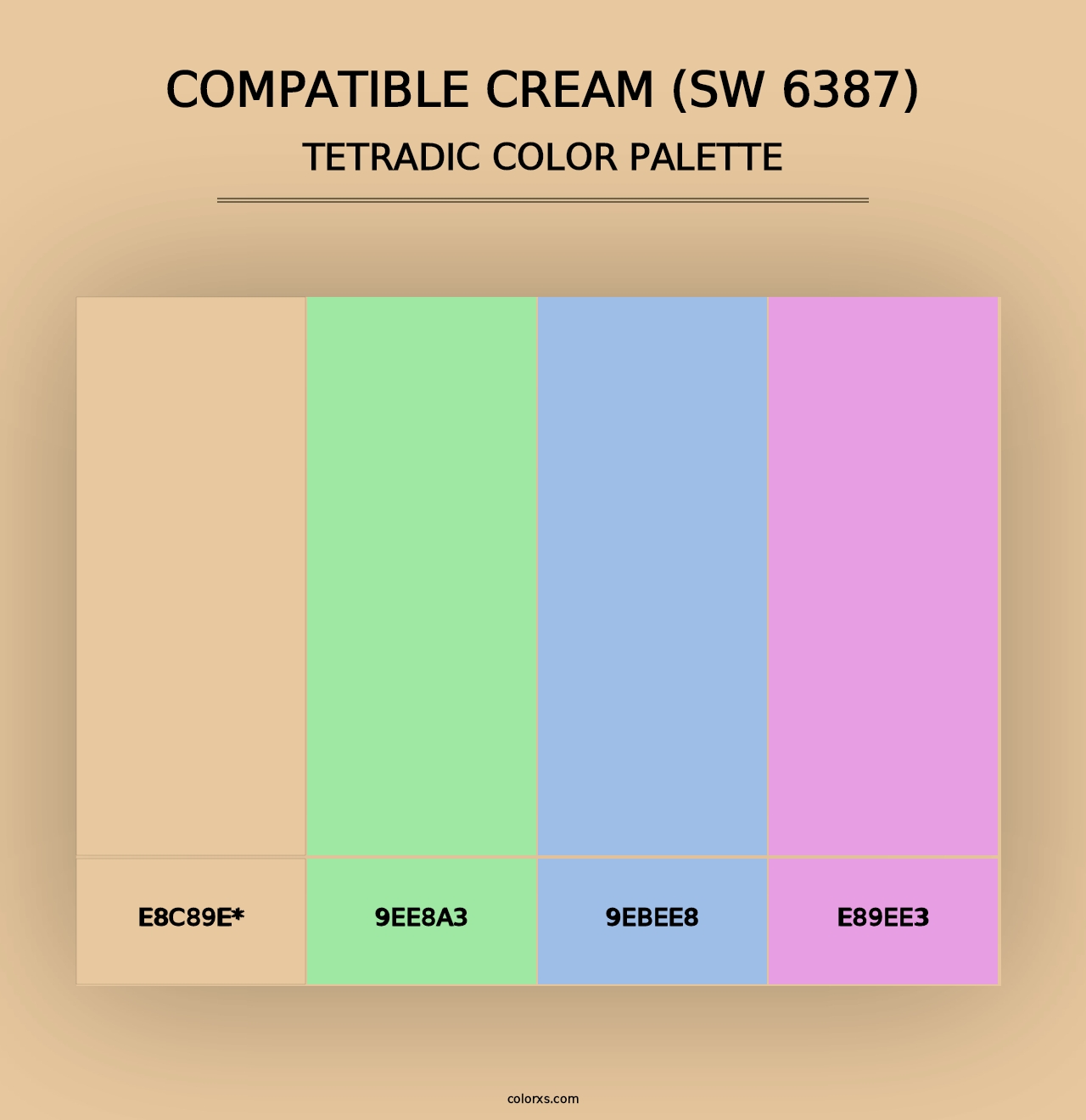 Compatible Cream (SW 6387) - Tetradic Color Palette