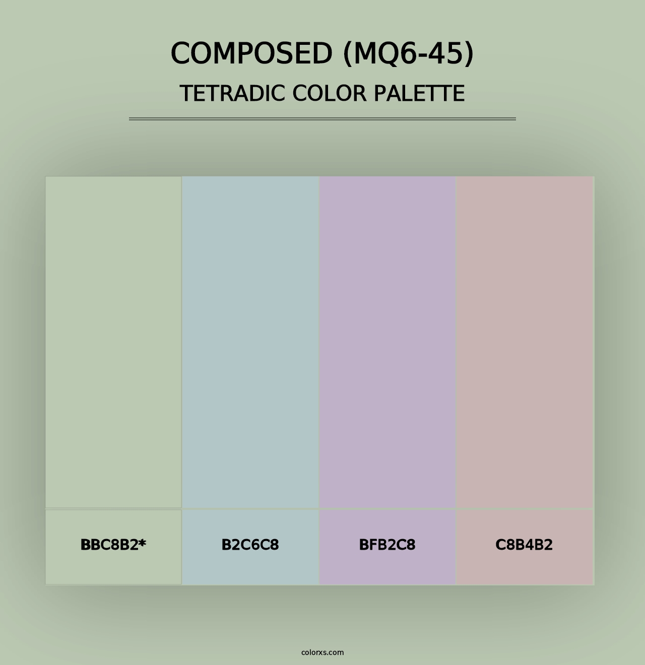 Composed (MQ6-45) - Tetradic Color Palette