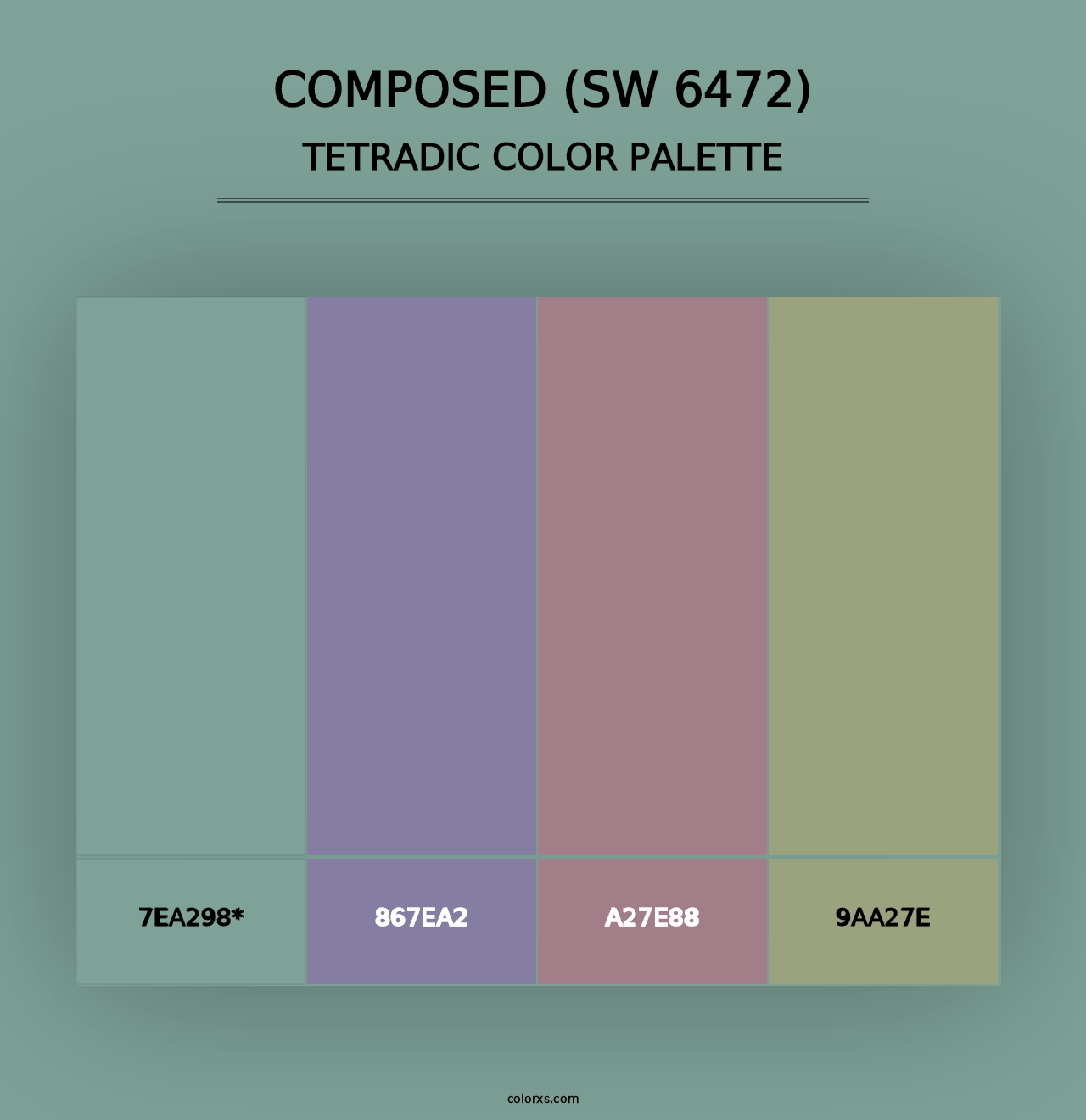 Composed (SW 6472) - Tetradic Color Palette