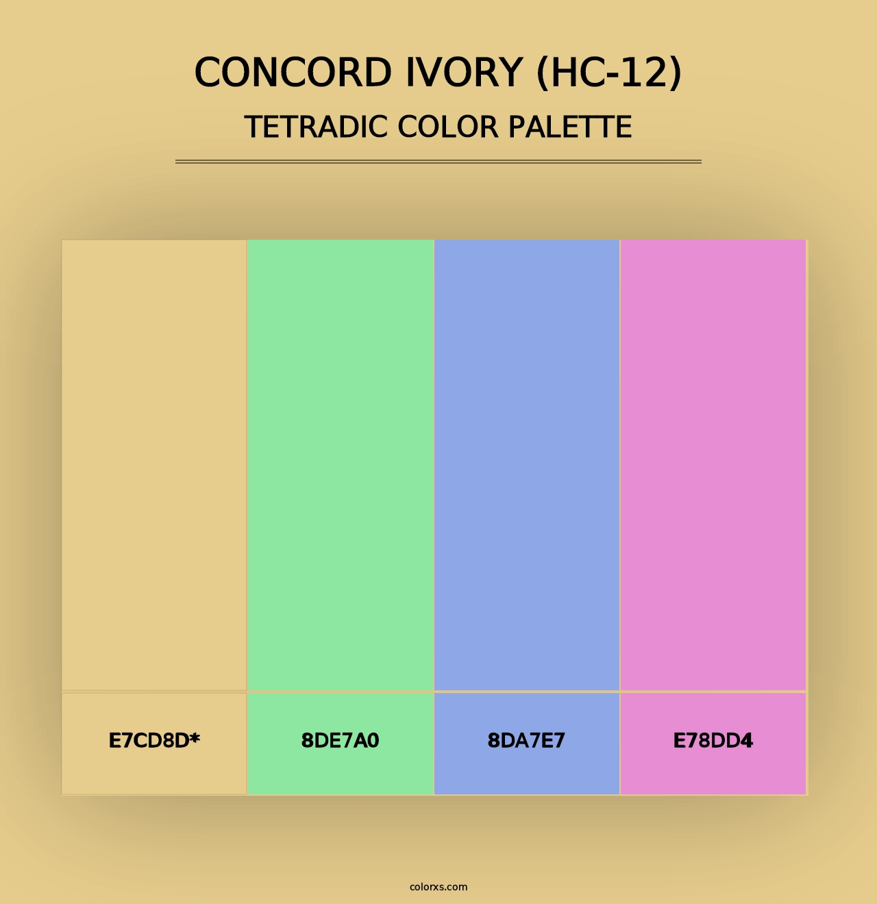 Concord Ivory (HC-12) - Tetradic Color Palette