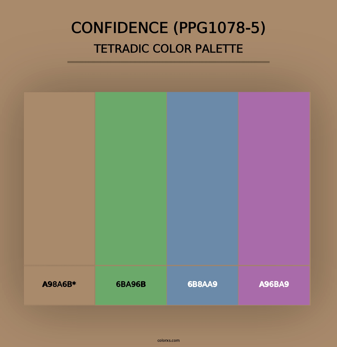 Confidence (PPG1078-5) - Tetradic Color Palette