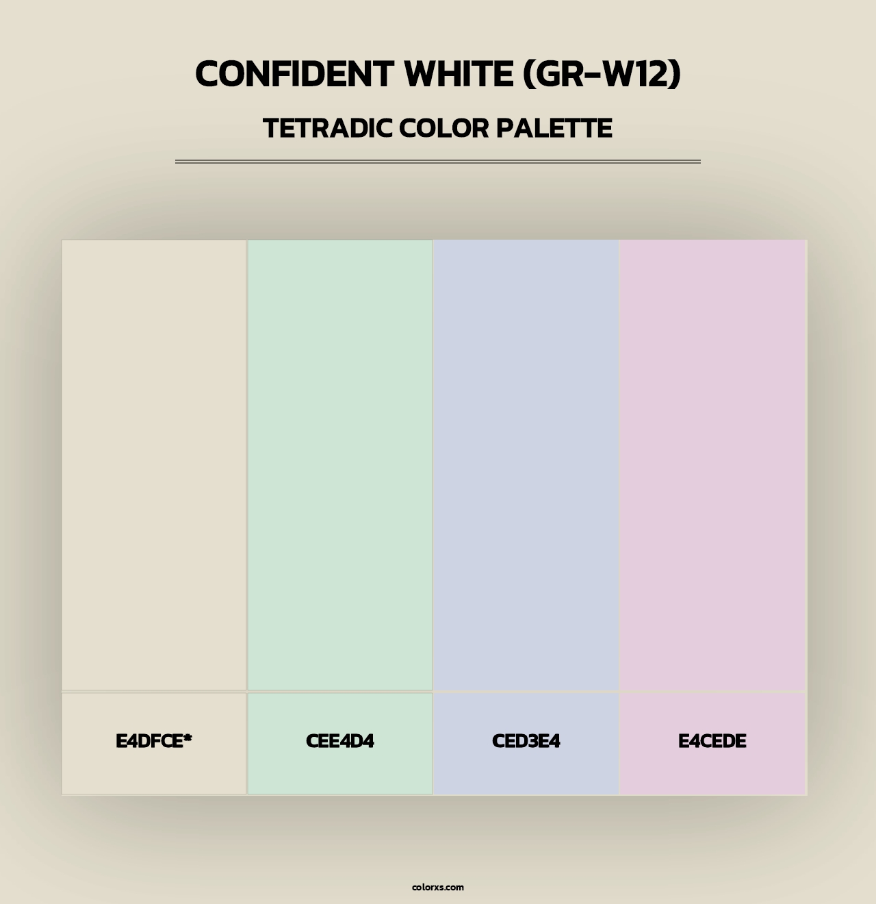 Confident White (GR-W12) - Tetradic Color Palette