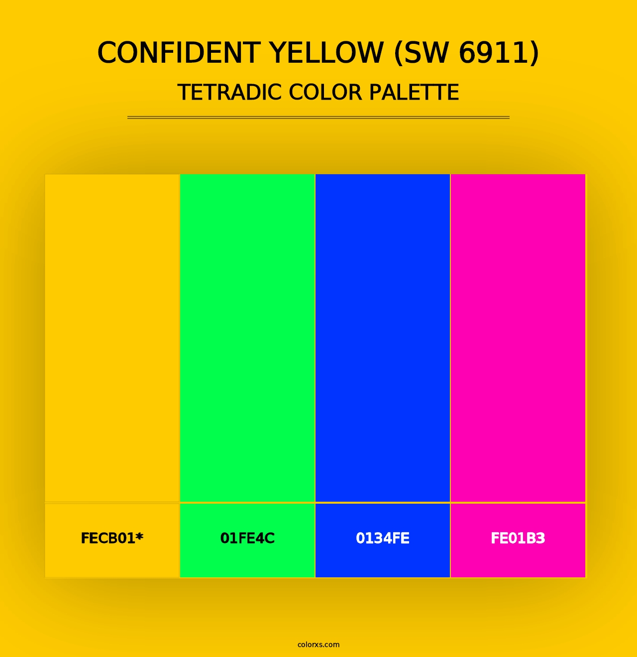 Confident Yellow (SW 6911) - Tetradic Color Palette