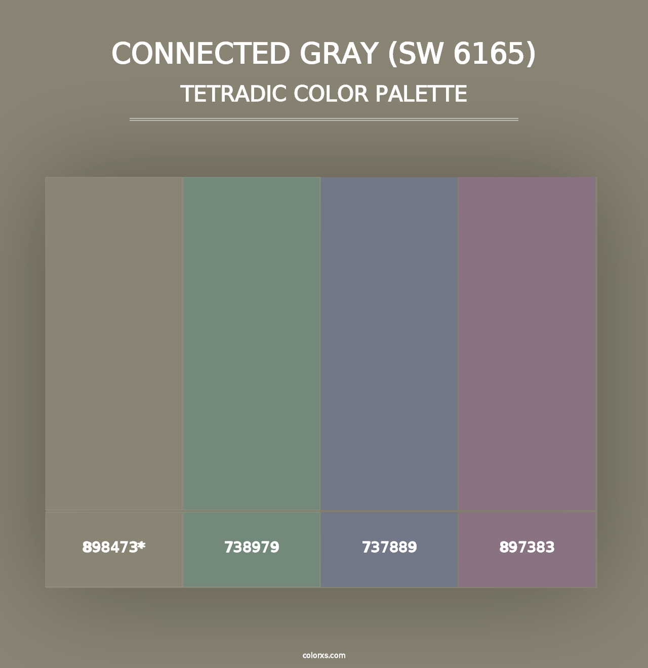 Connected Gray (SW 6165) - Tetradic Color Palette