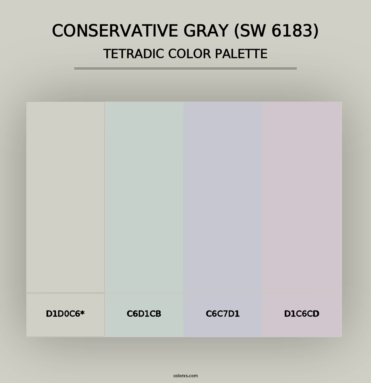 Conservative Gray (SW 6183) - Tetradic Color Palette