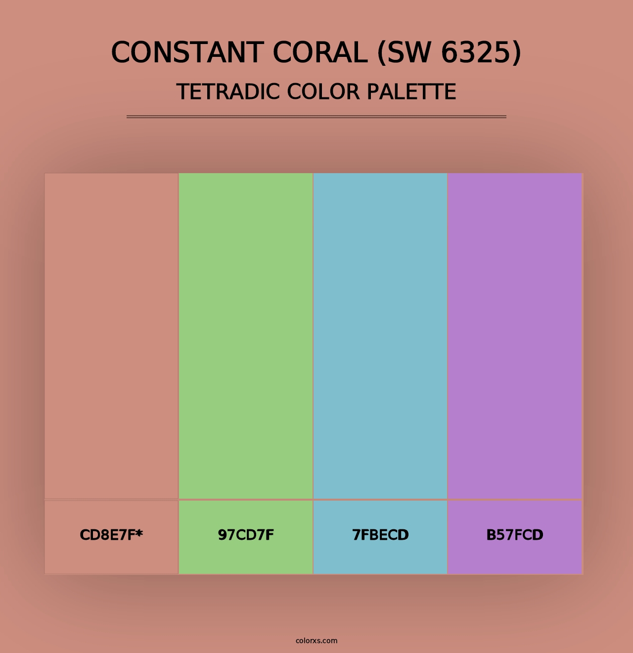 Constant Coral (SW 6325) - Tetradic Color Palette