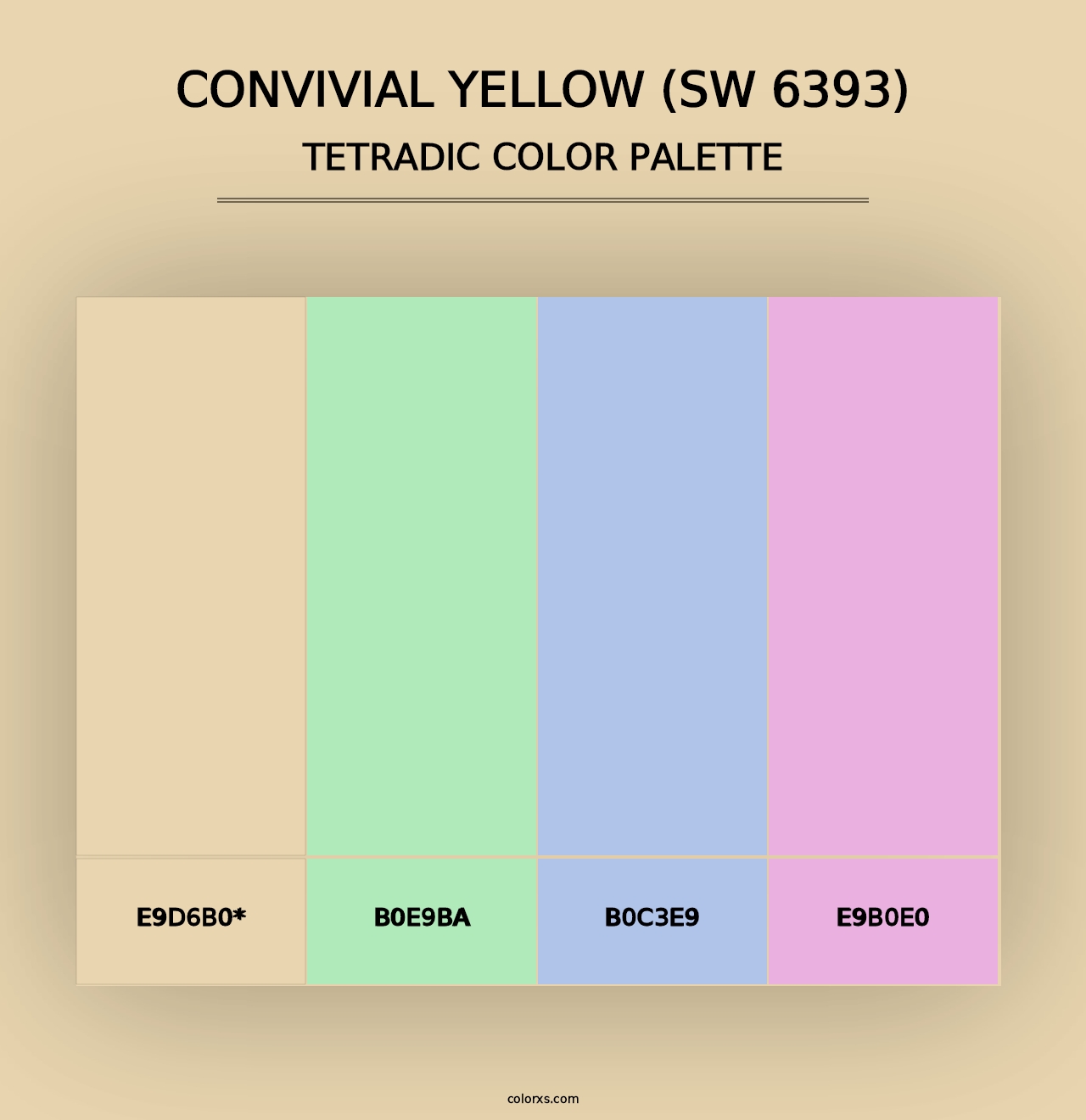 Convivial Yellow (SW 6393) - Tetradic Color Palette