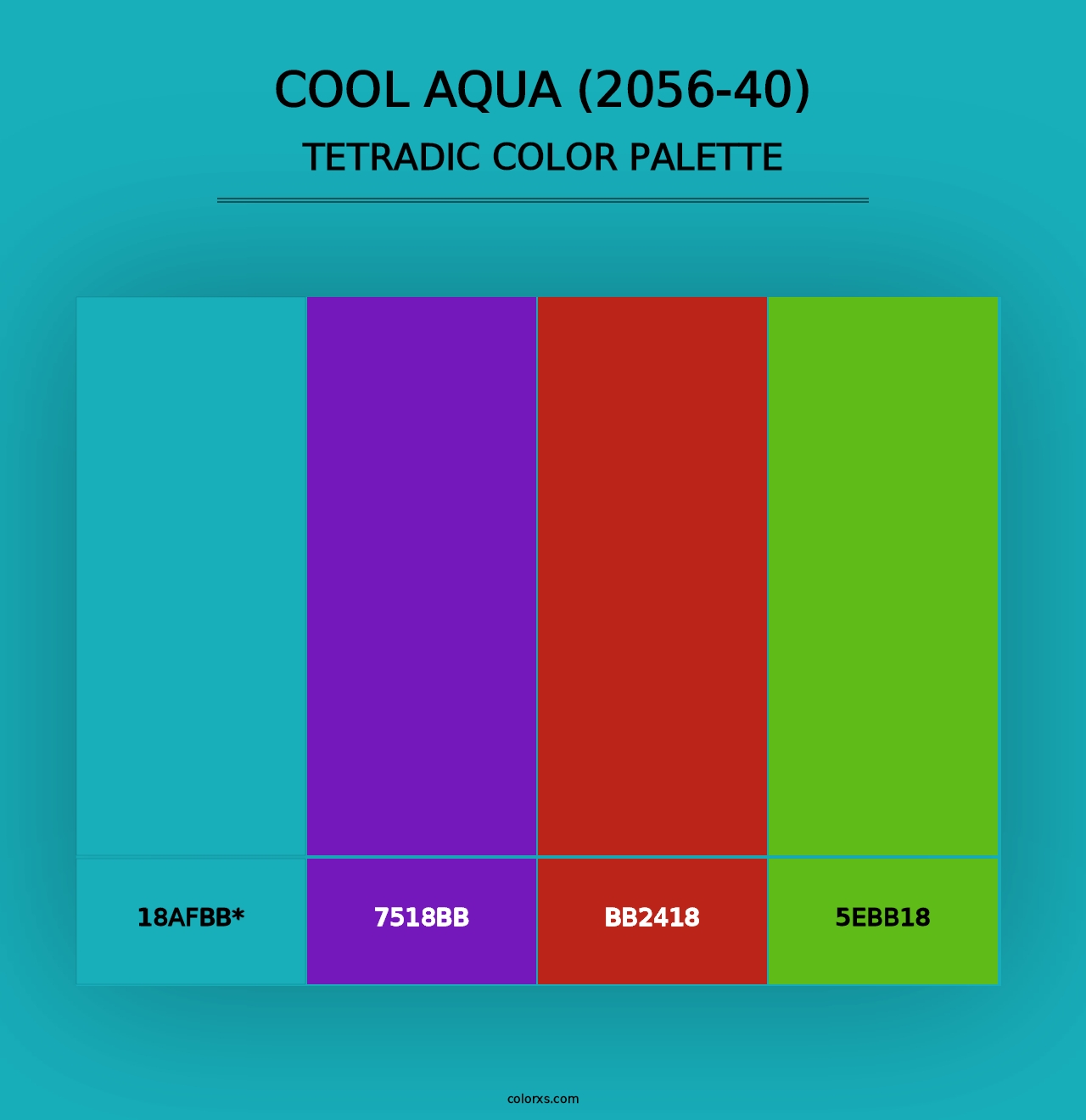 Cool Aqua (2056-40) - Tetradic Color Palette