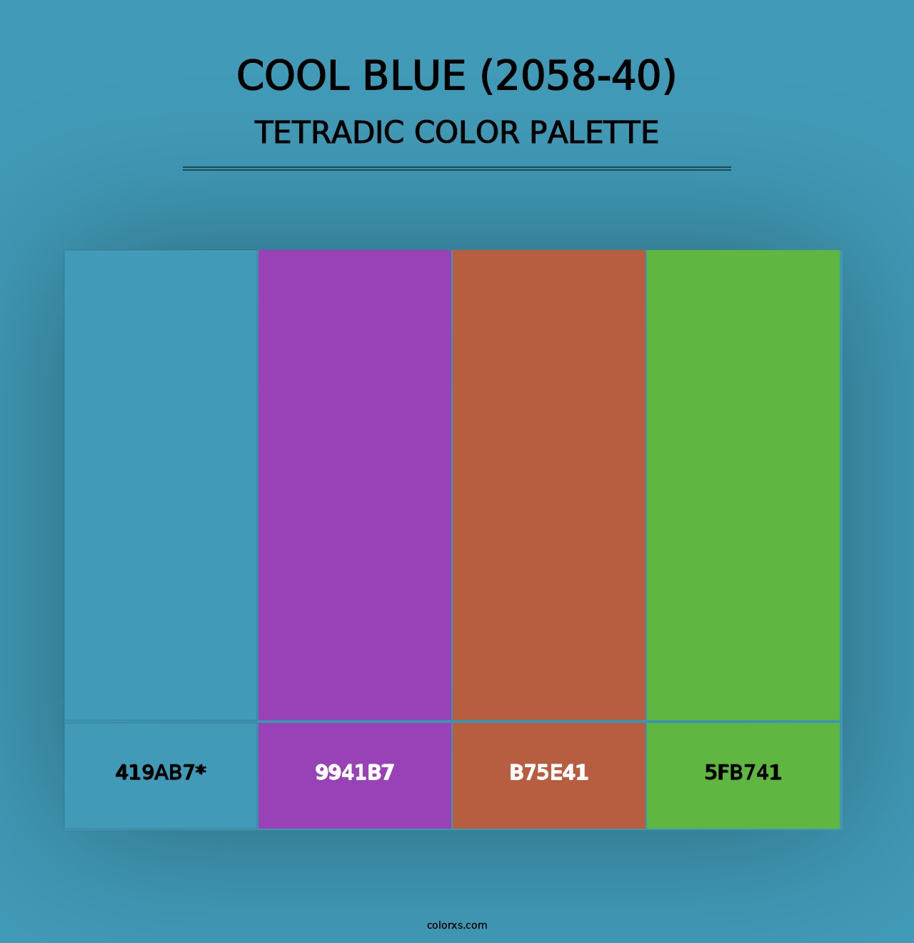 Cool Blue (2058-40) - Tetradic Color Palette