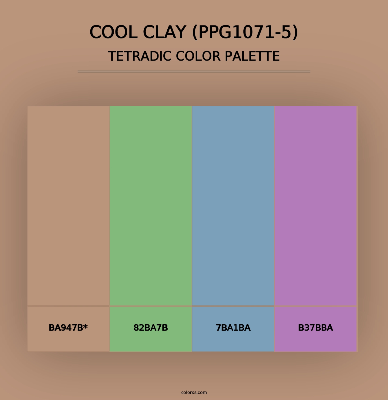 Cool Clay (PPG1071-5) - Tetradic Color Palette