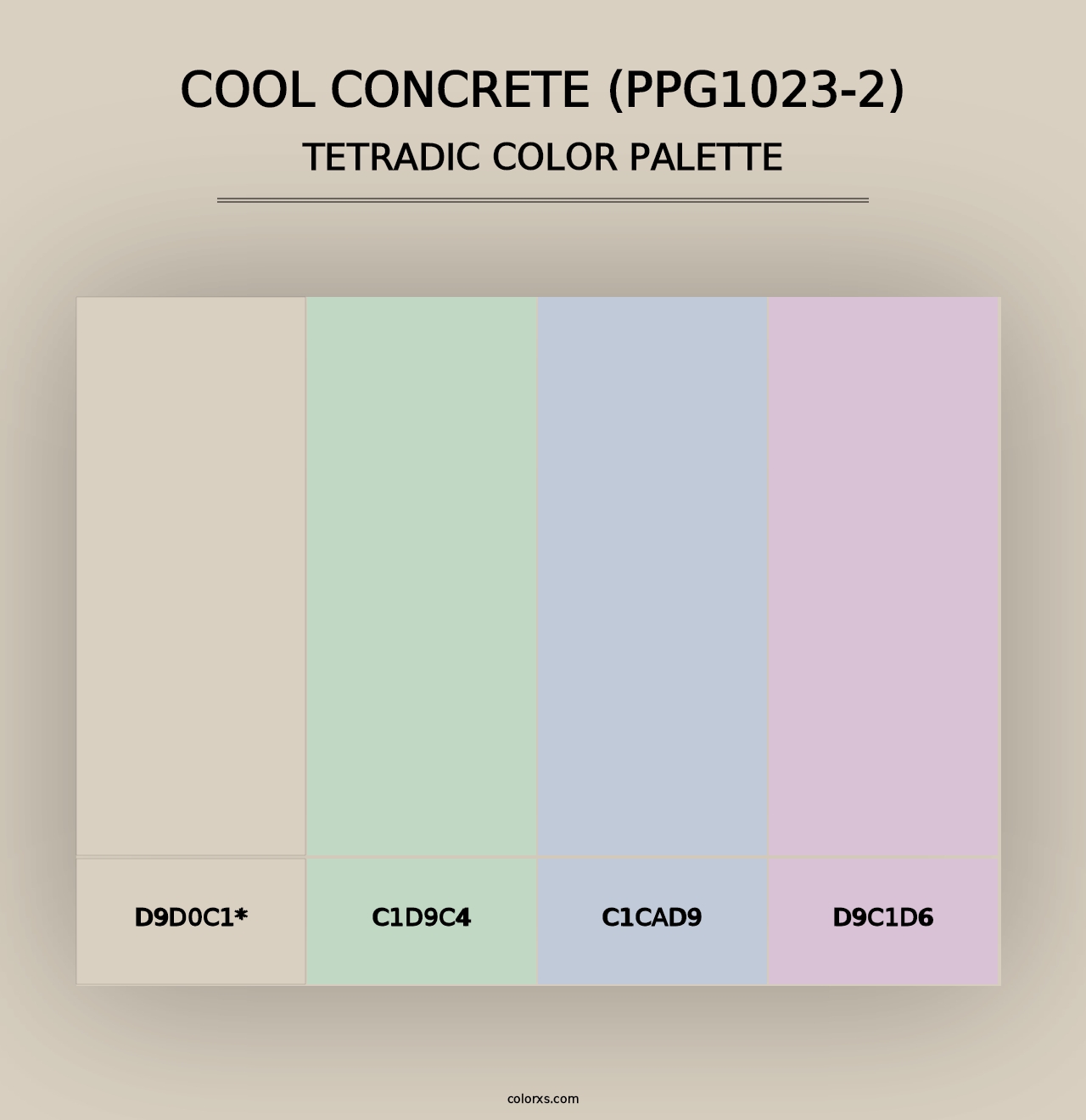 Cool Concrete (PPG1023-2) - Tetradic Color Palette