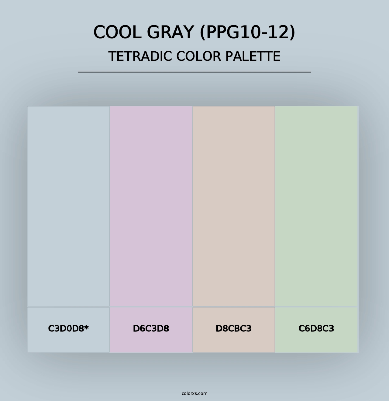 Cool Gray (PPG10-12) - Tetradic Color Palette