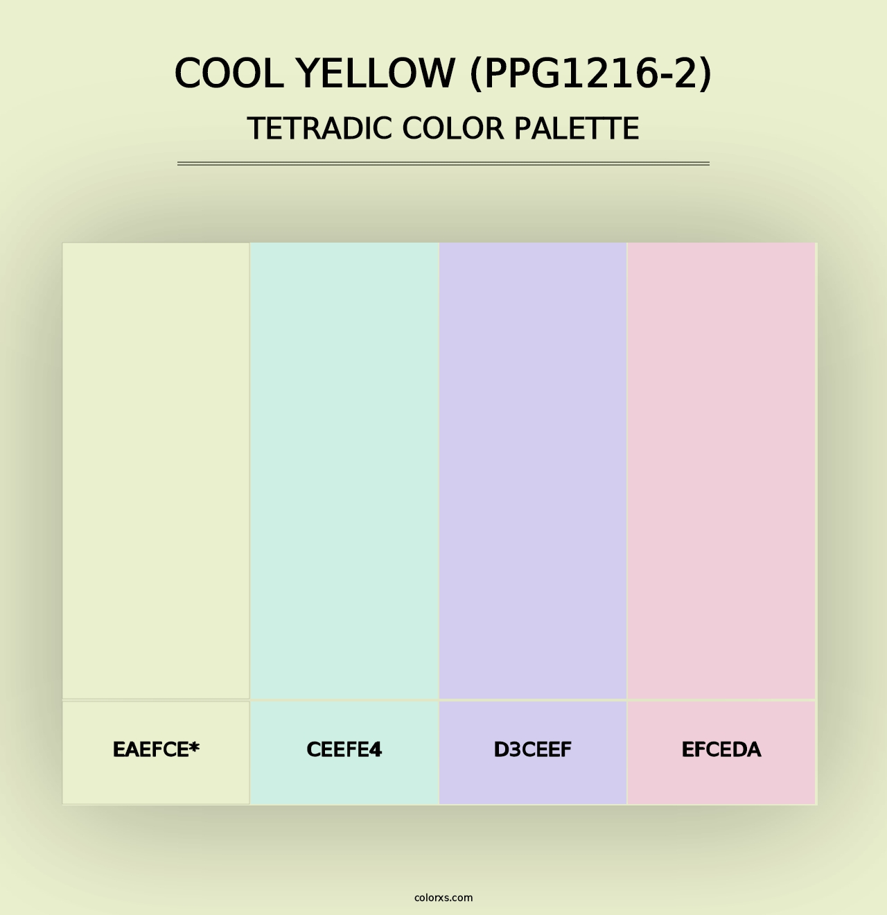 Cool Yellow (PPG1216-2) - Tetradic Color Palette