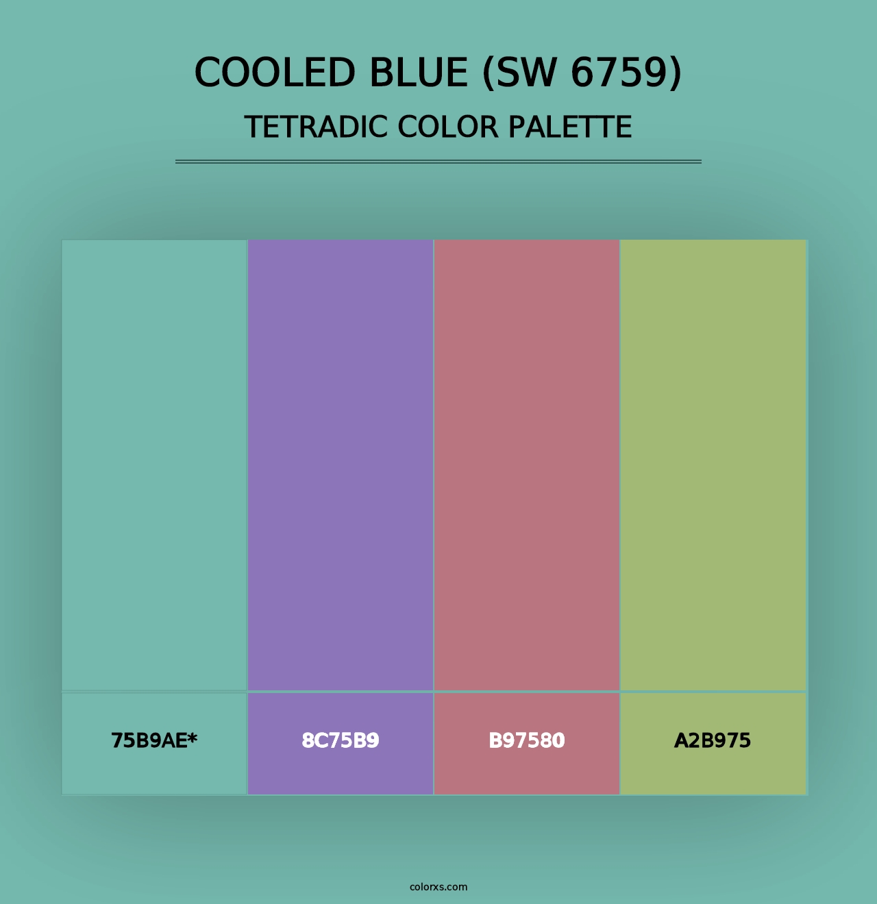 Cooled Blue (SW 6759) - Tetradic Color Palette