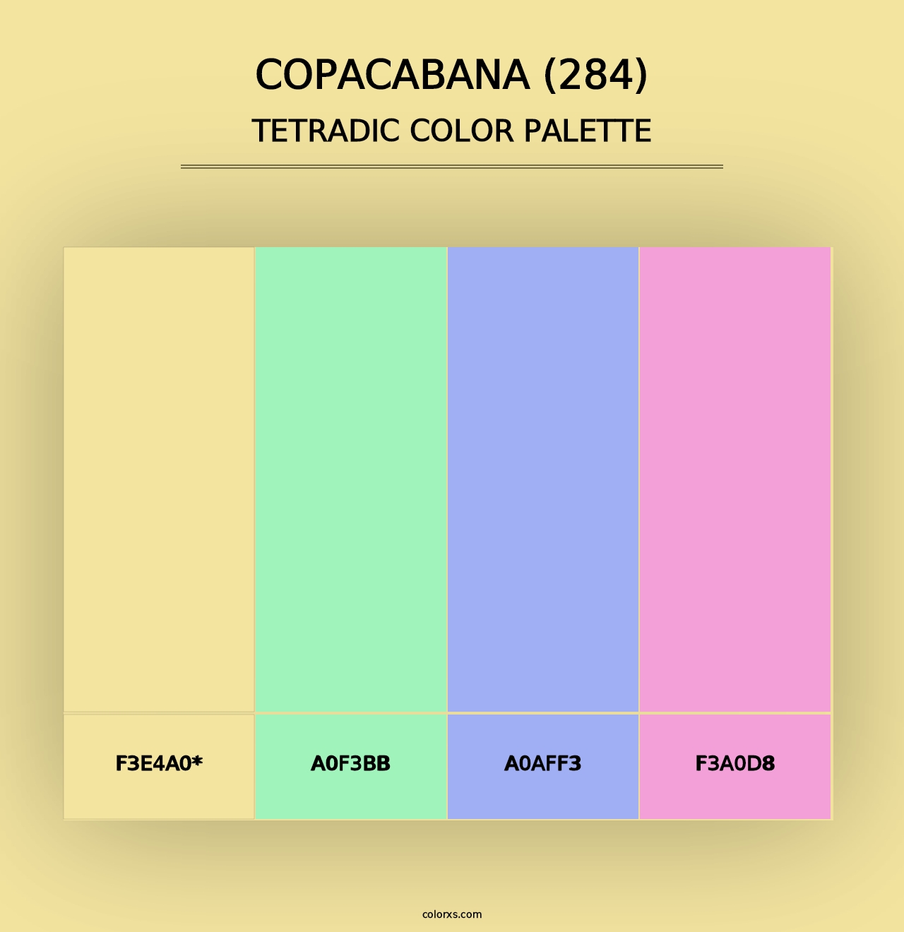 Copacabana (284) - Tetradic Color Palette