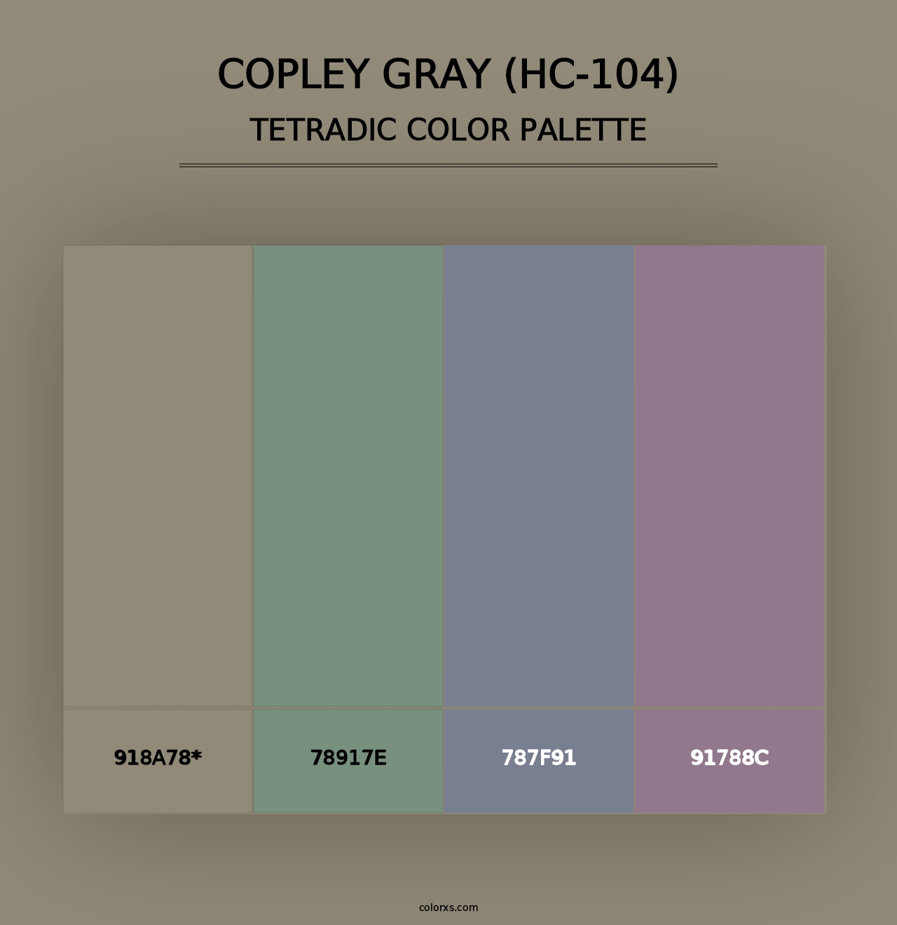 Copley Gray (HC-104) - Tetradic Color Palette