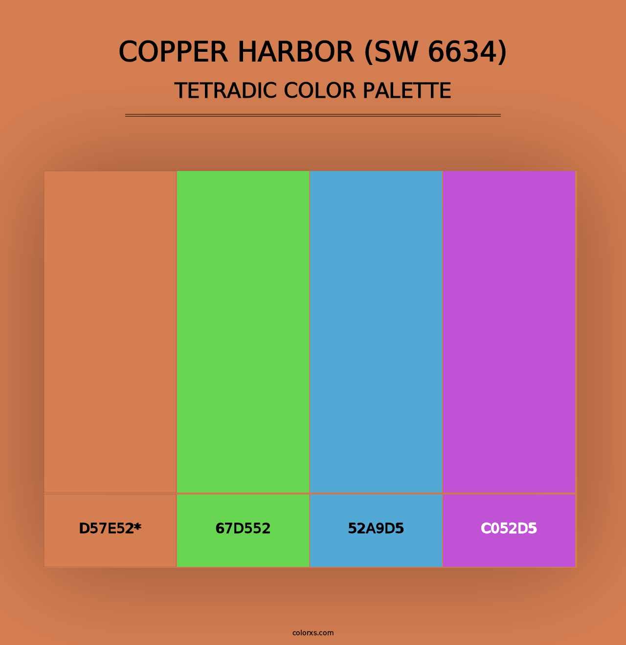 Copper Harbor (SW 6634) - Tetradic Color Palette