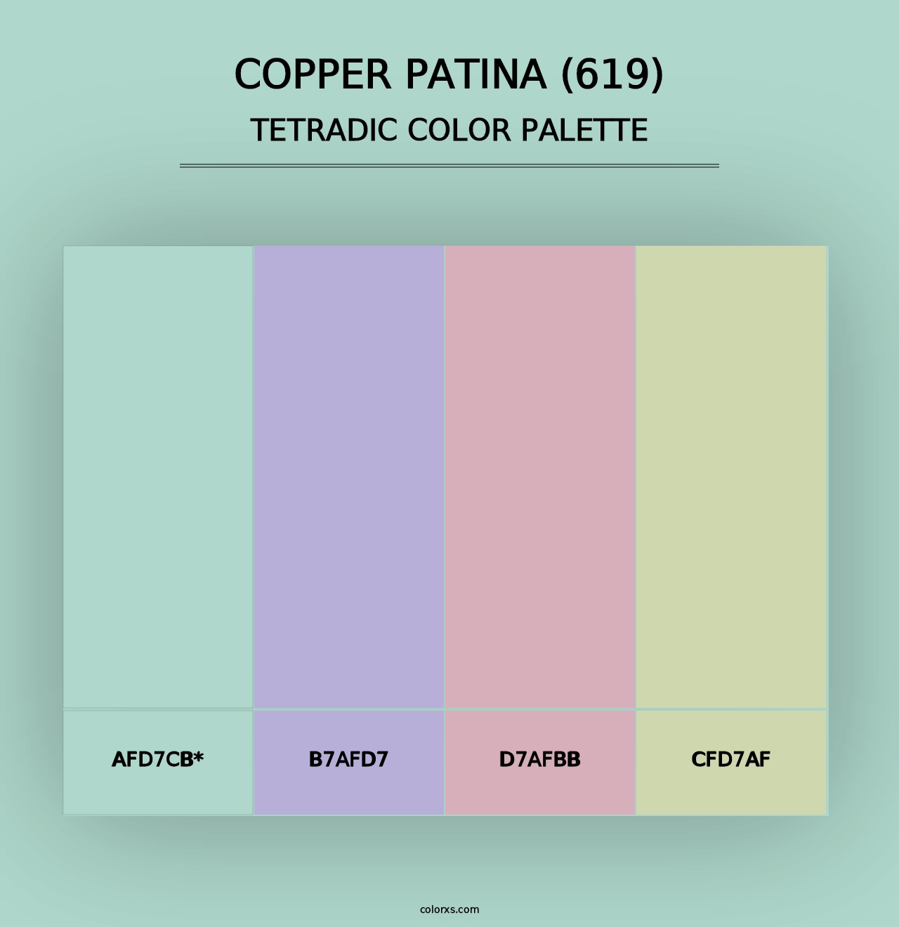 Copper Patina (619) - Tetradic Color Palette