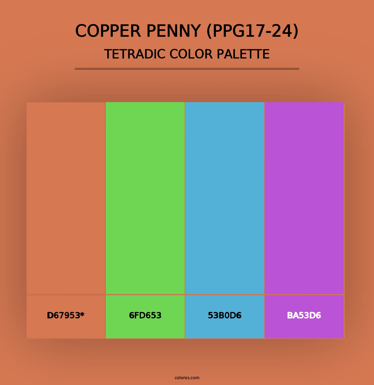 Copper Penny (PPG17-24) - Tetradic Color Palette