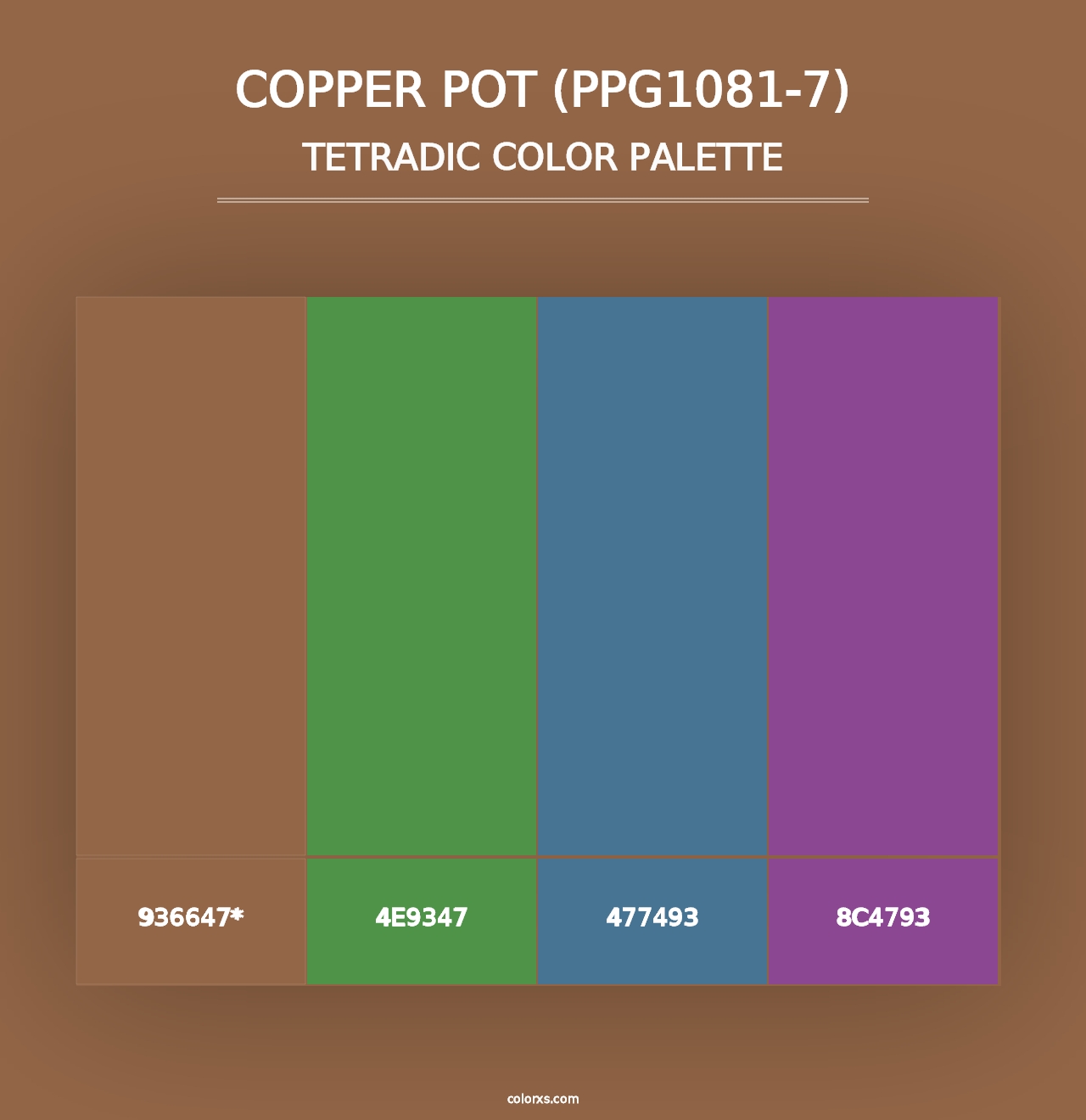 Copper Pot (PPG1081-7) - Tetradic Color Palette