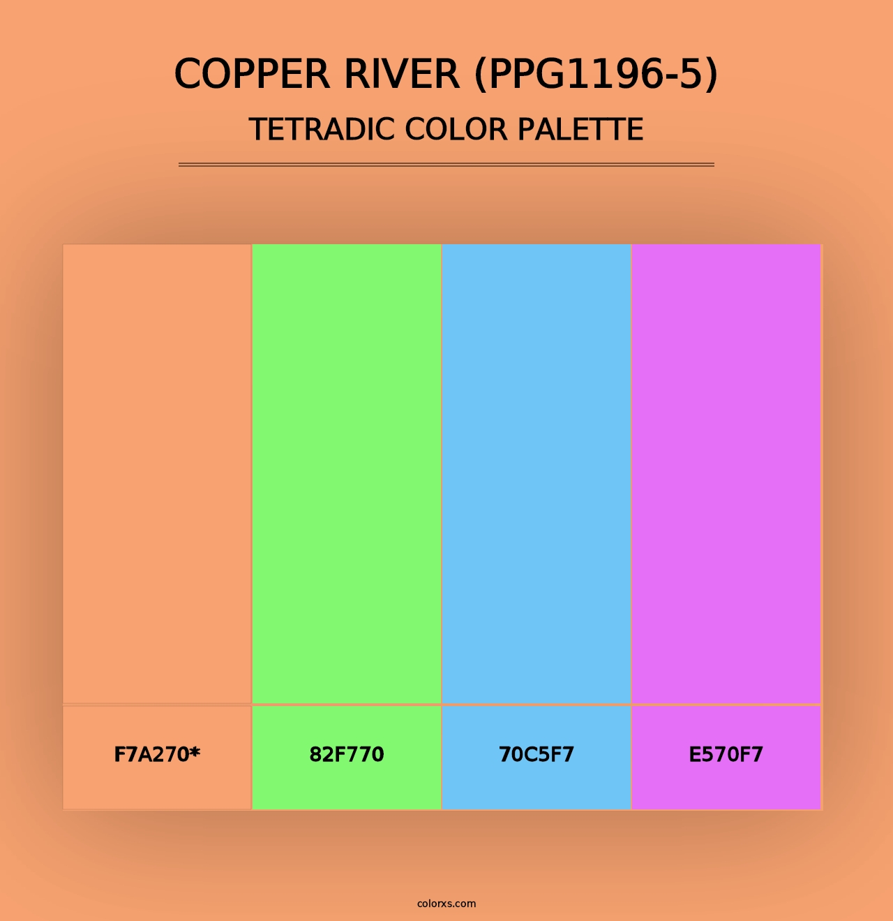 Copper River (PPG1196-5) - Tetradic Color Palette