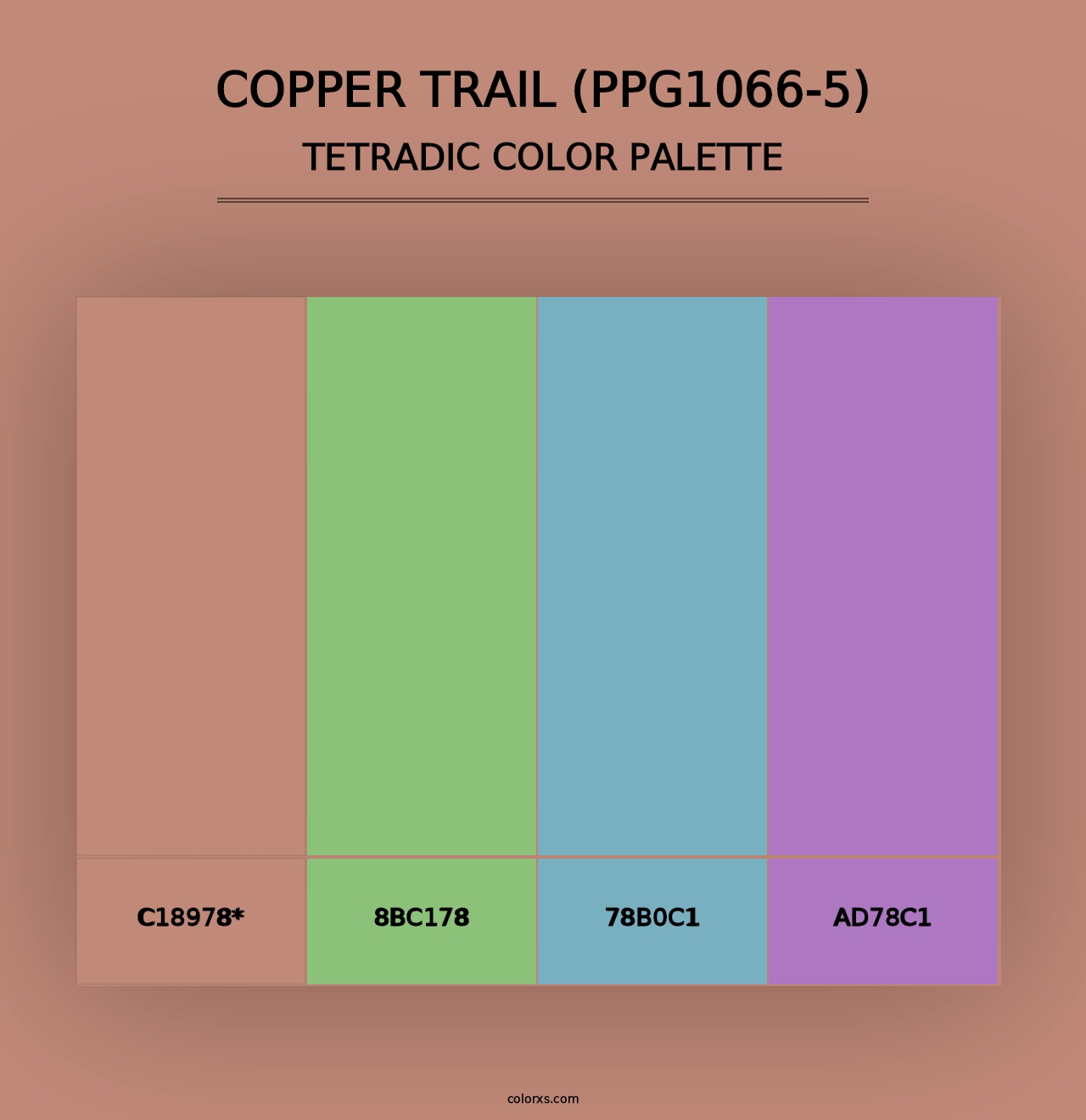 Copper Trail (PPG1066-5) - Tetradic Color Palette