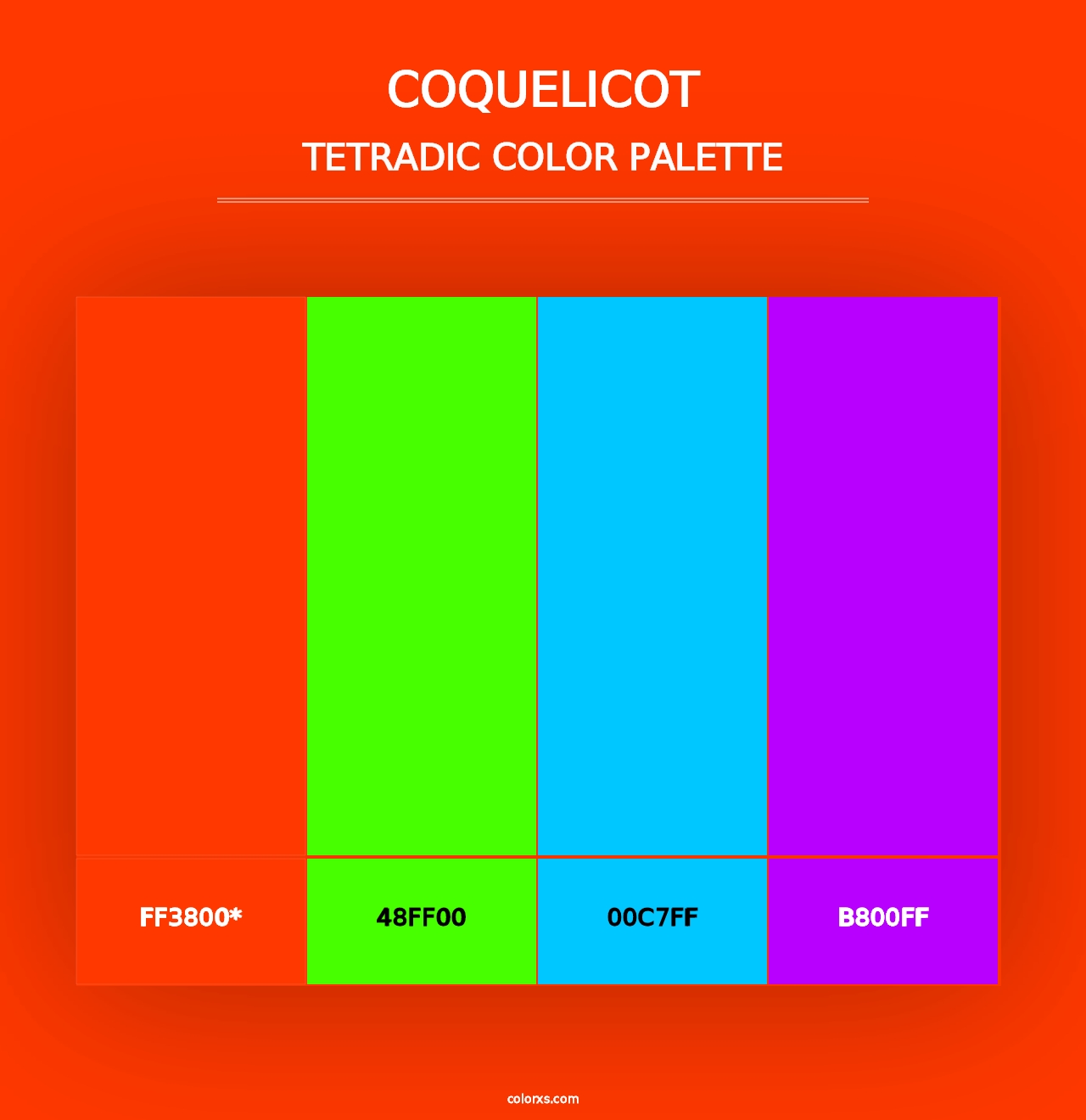 Coquelicot - Tetradic Color Palette