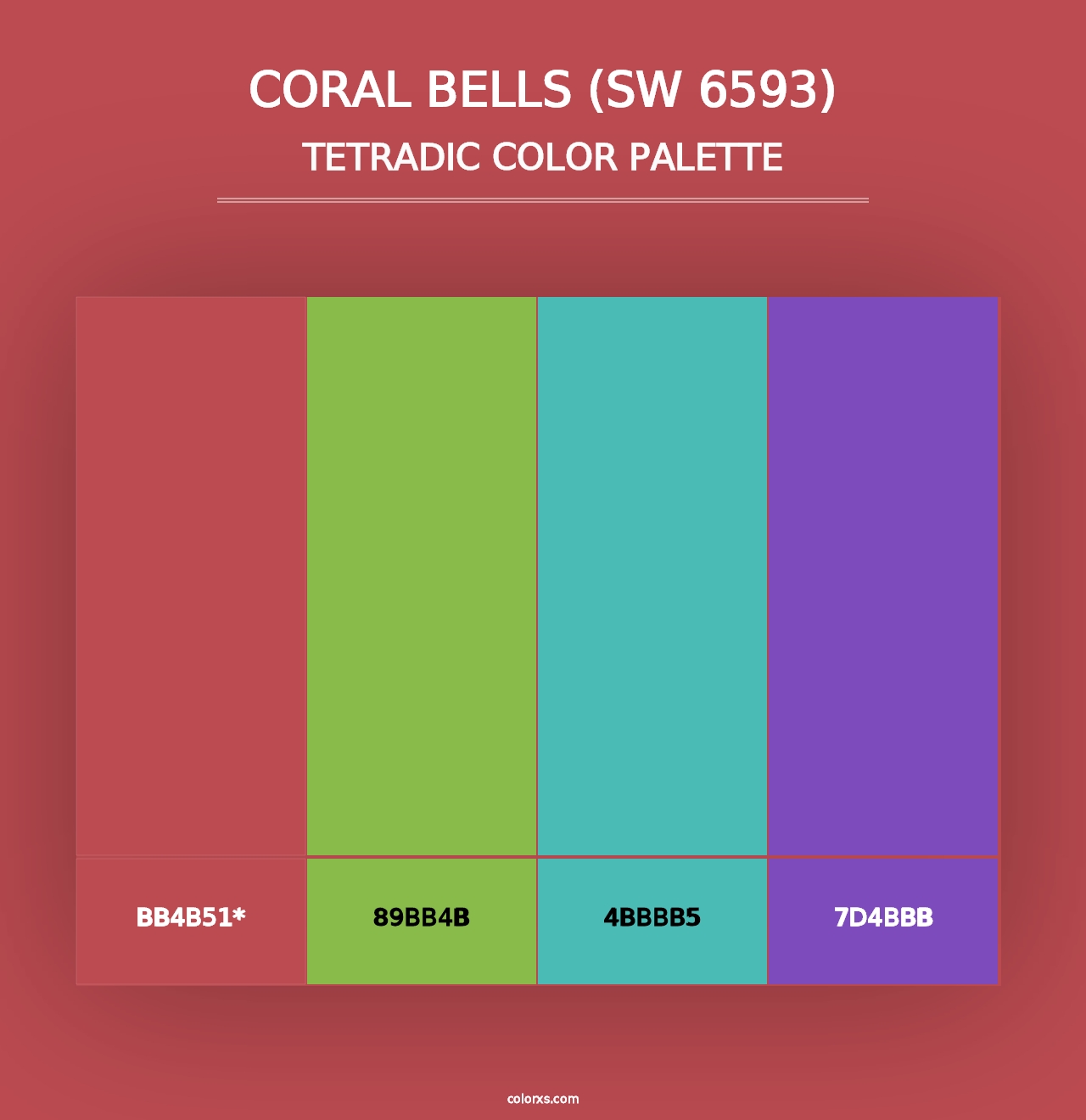 Coral Bells (SW 6593) - Tetradic Color Palette