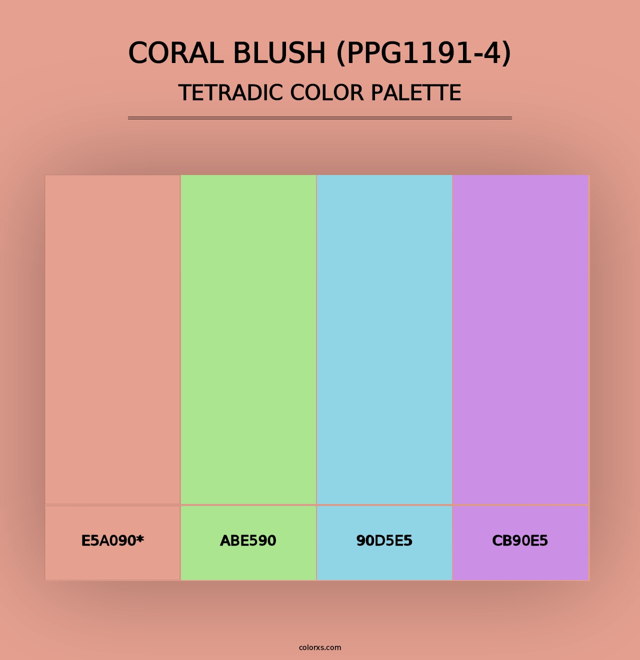 Coral Blush (PPG1191-4) - Tetradic Color Palette