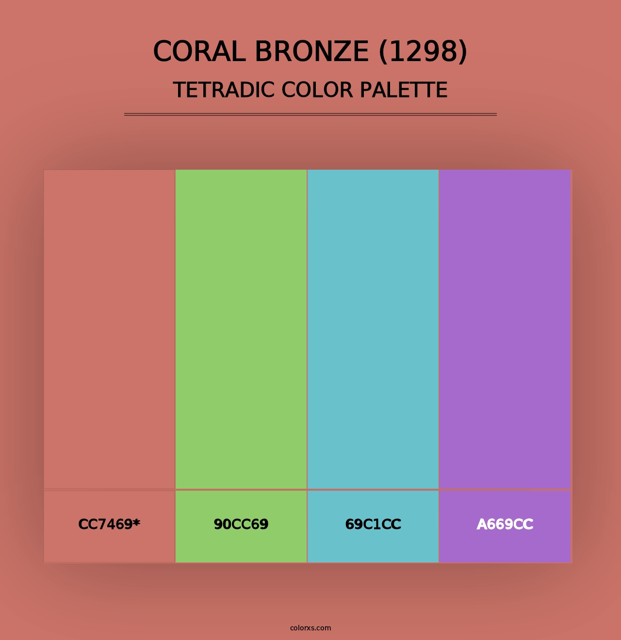 Coral Bronze (1298) - Tetradic Color Palette