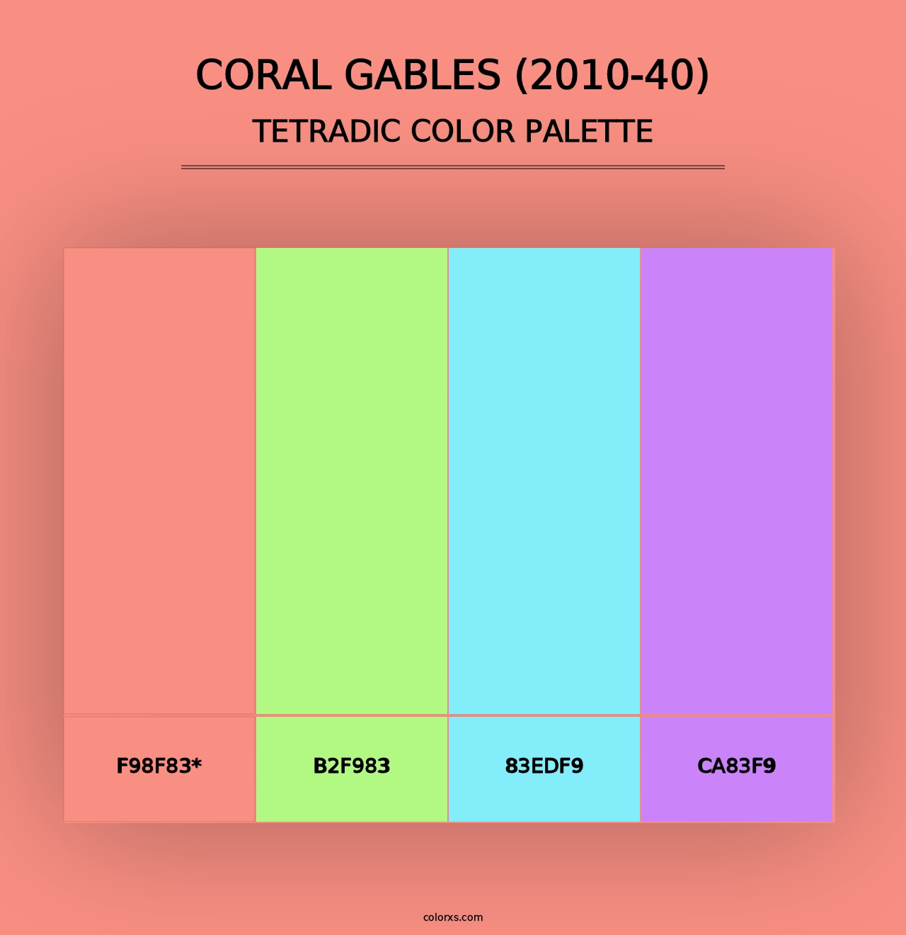 Coral Gables (2010-40) - Tetradic Color Palette