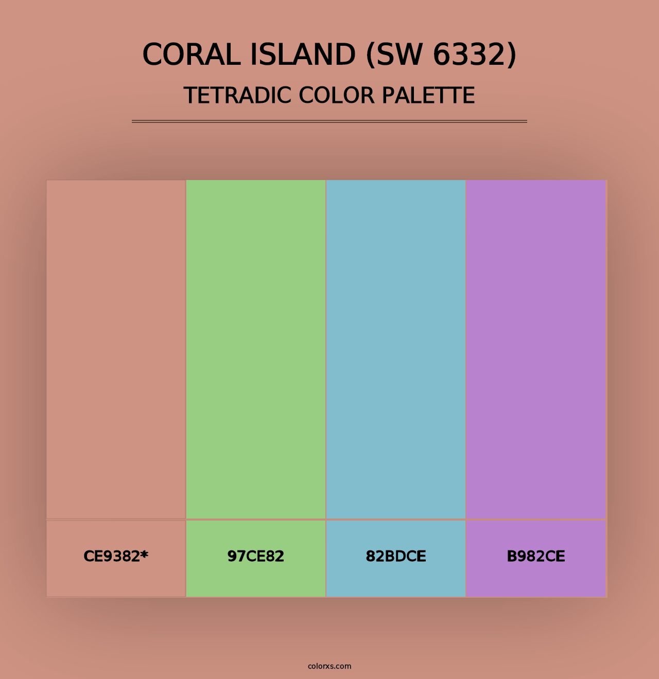 Coral Island (SW 6332) - Tetradic Color Palette