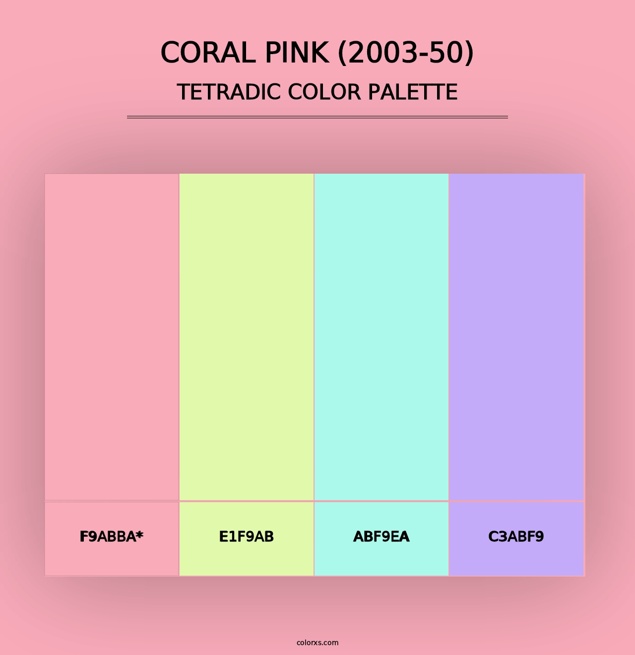 Coral Pink (2003-50) - Tetradic Color Palette