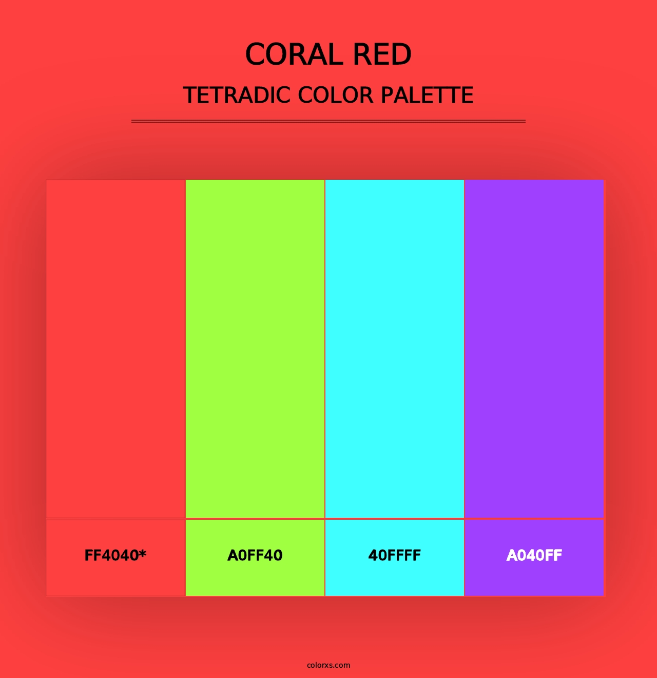 Coral Red - Tetradic Color Palette