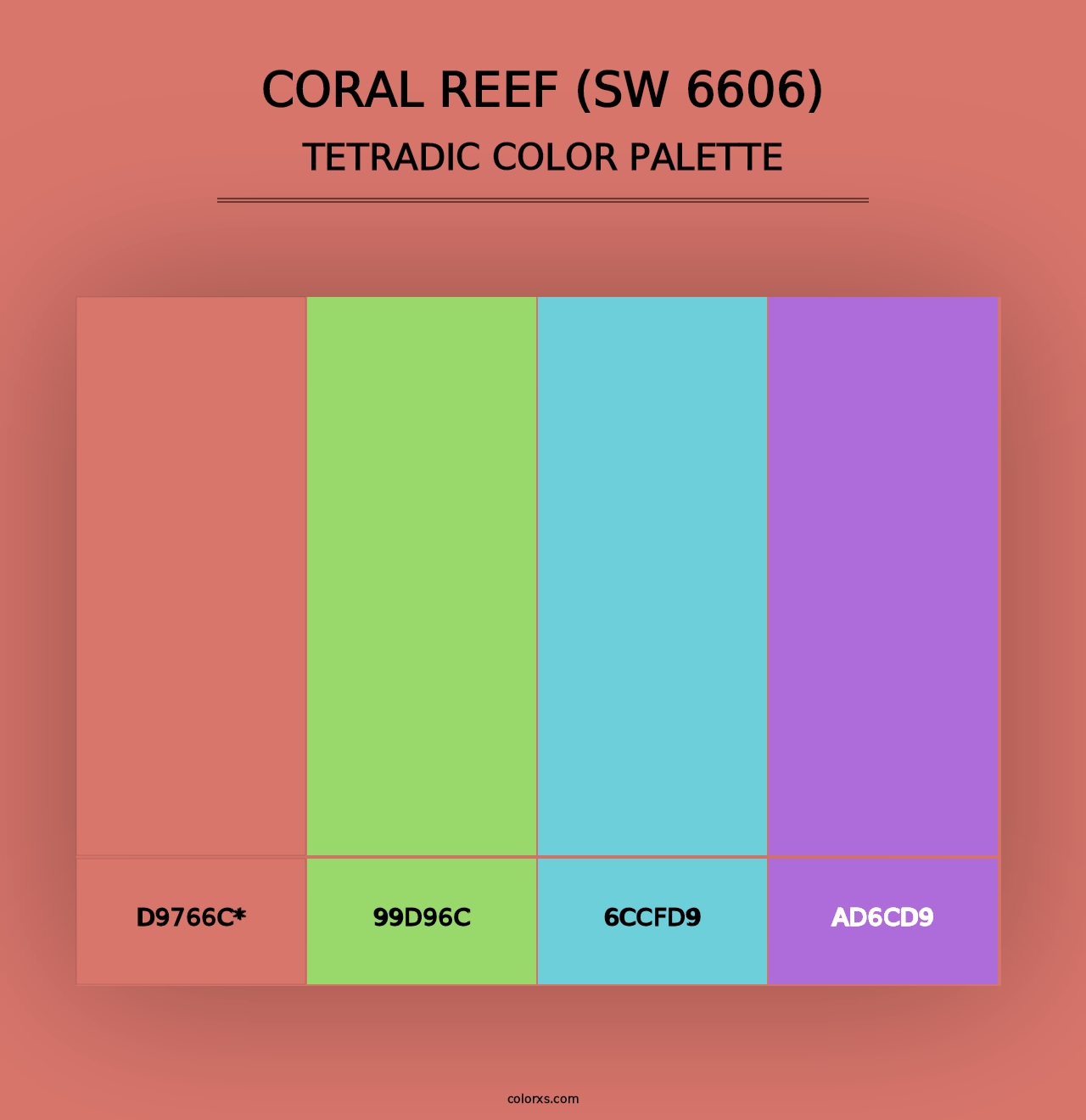 Coral Reef (SW 6606) - Tetradic Color Palette