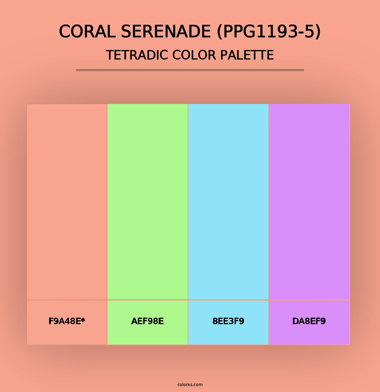 Coral Serenade (PPG1193-5) - Tetradic Color Palette