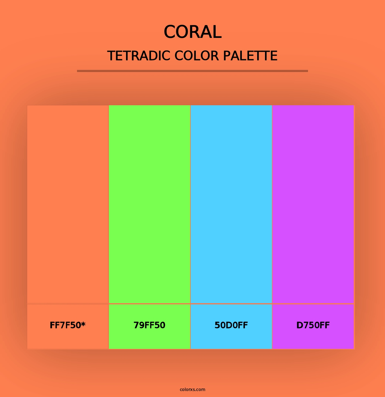 Coral - Tetradic Color Palette