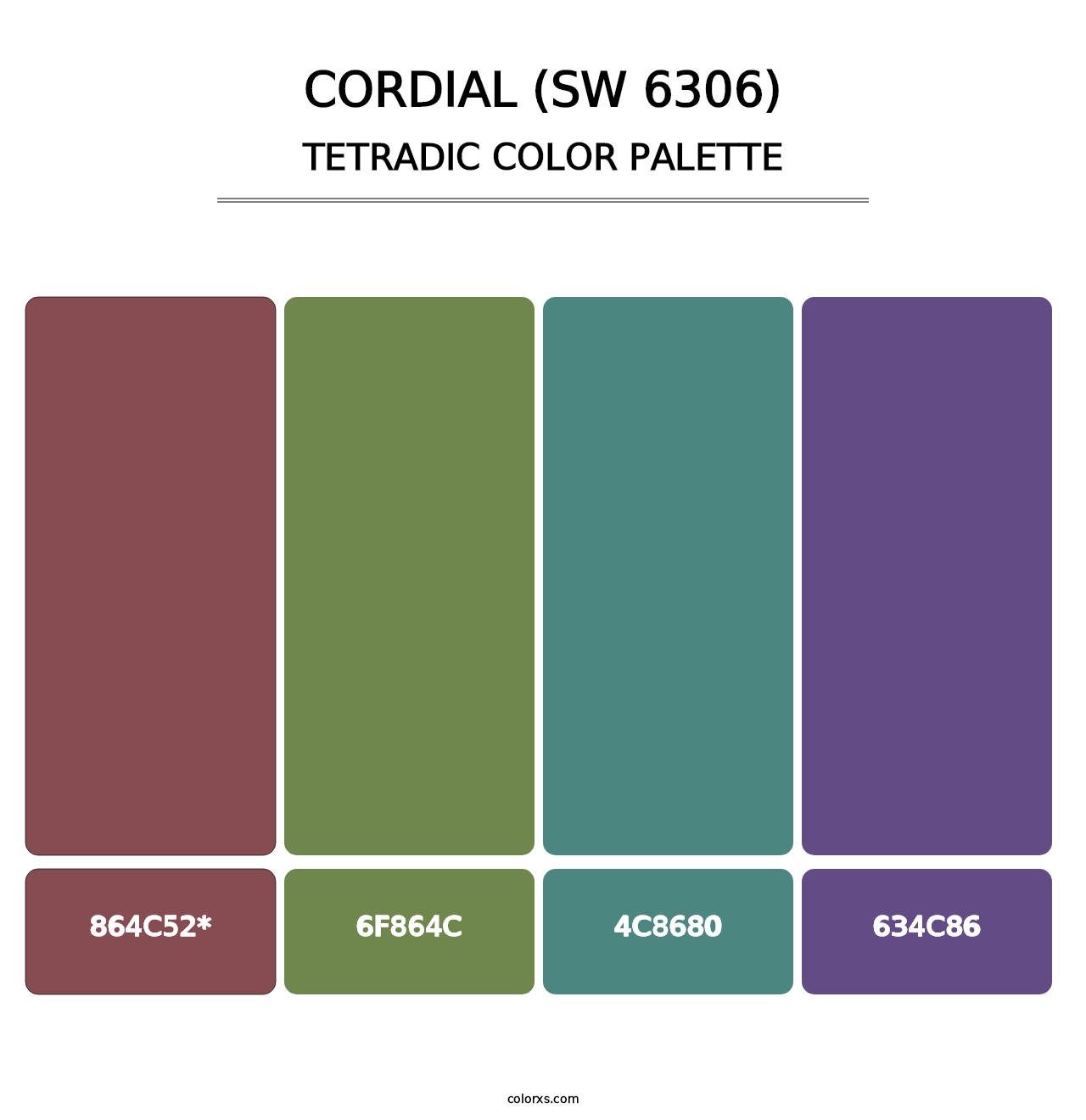 Cordial (SW 6306) - Tetradic Color Palette