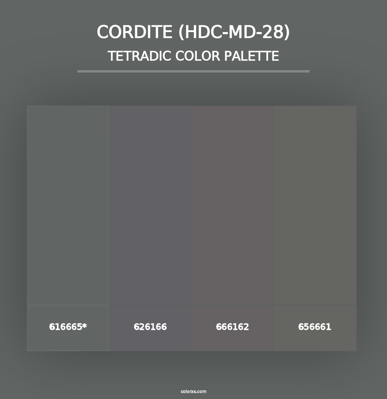 Cordite (HDC-MD-28) - Tetradic Color Palette