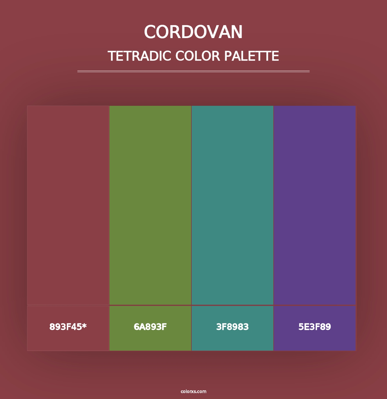 Cordovan - Tetradic Color Palette