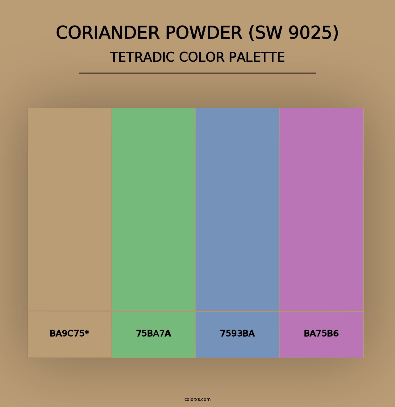 Coriander Powder (SW 9025) - Tetradic Color Palette