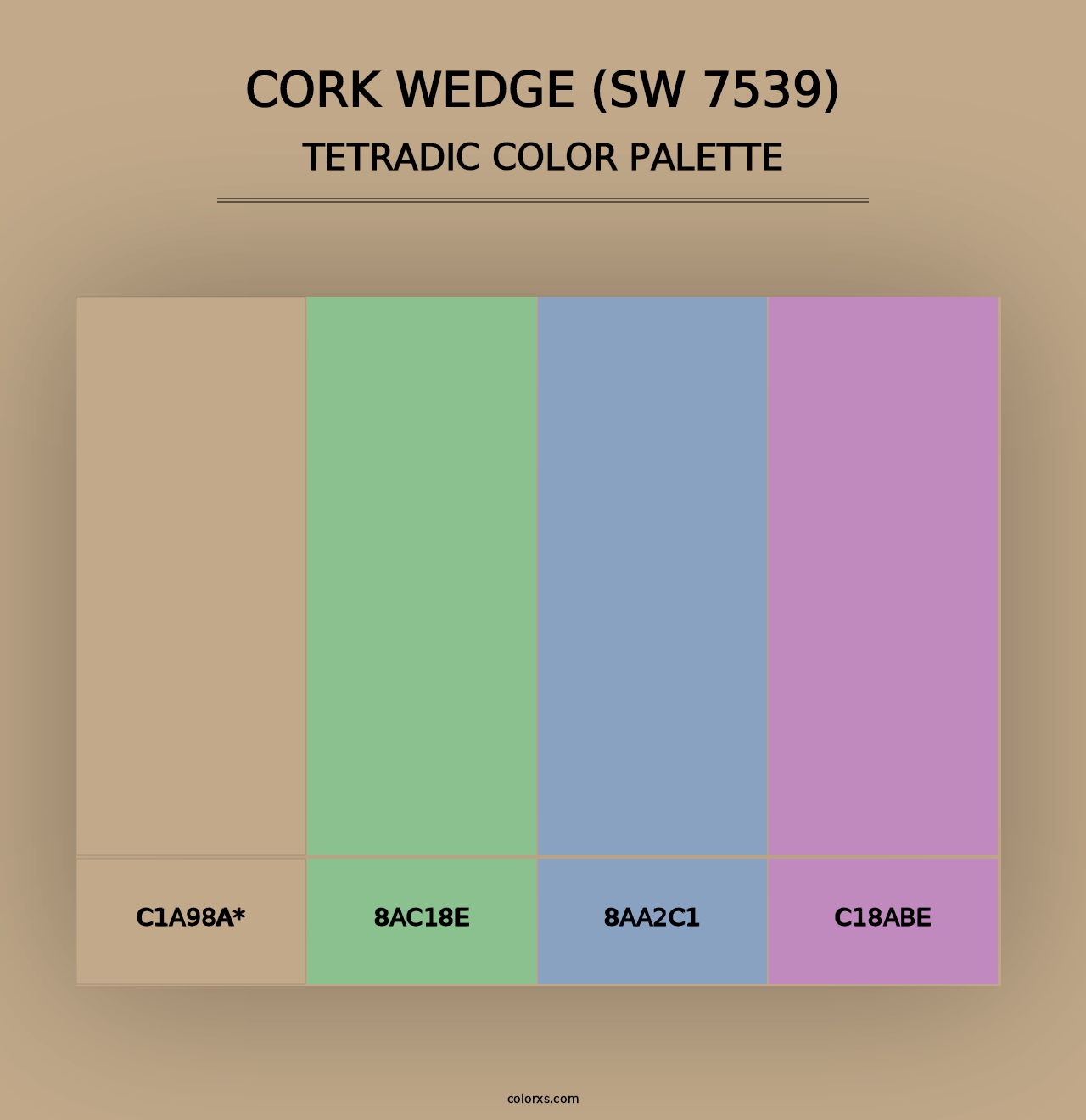 Cork Wedge (SW 7539) - Tetradic Color Palette