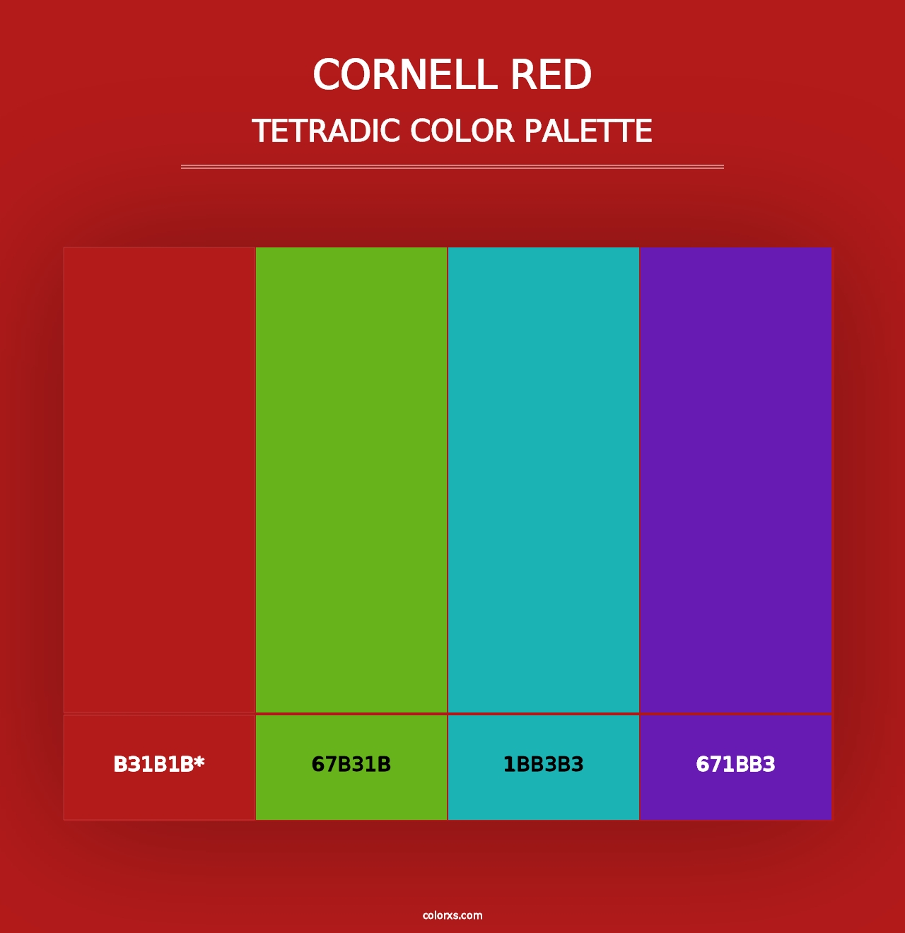 Cornell Red - Tetradic Color Palette