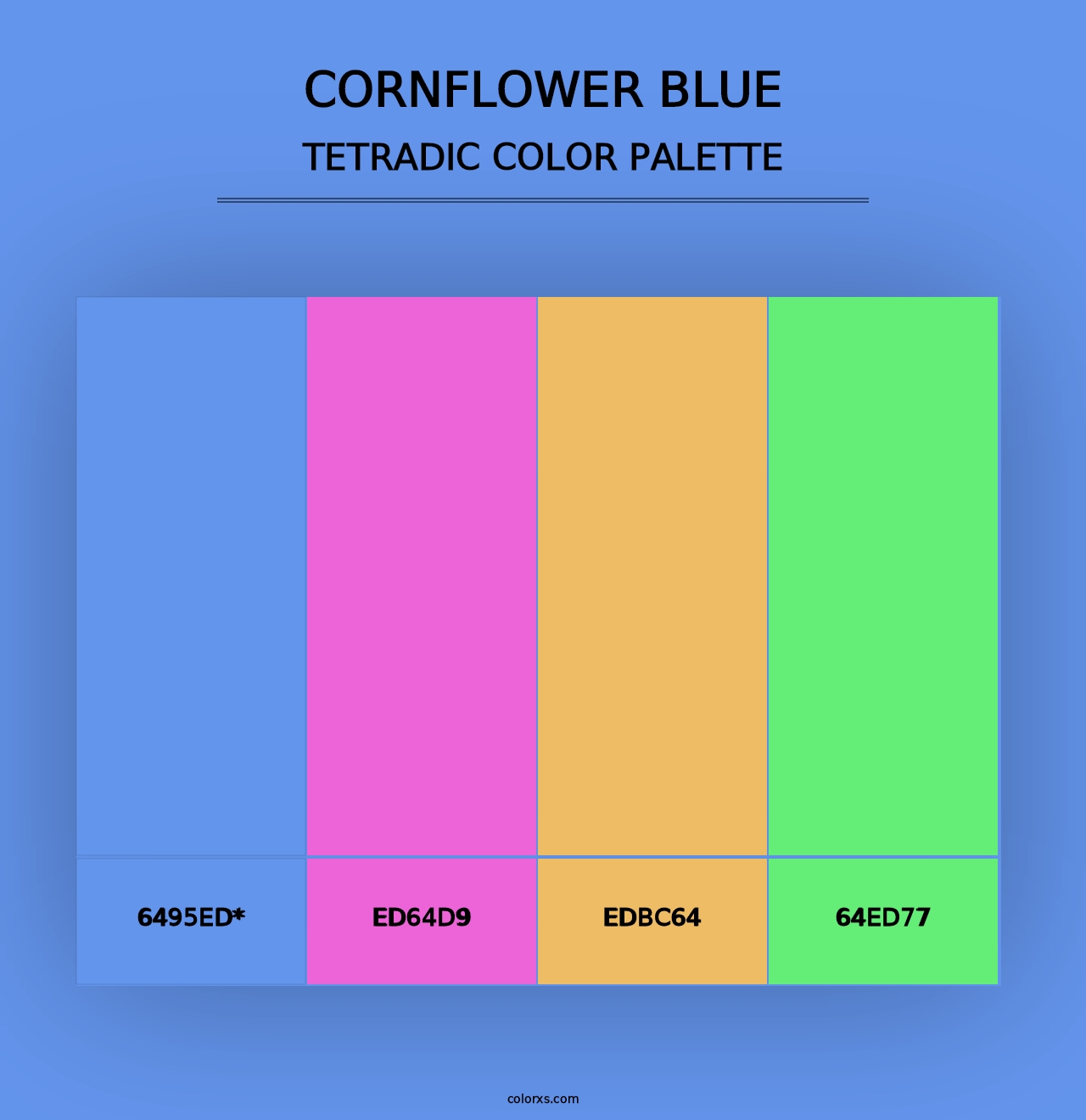 Cornflower Blue - Tetradic Color Palette