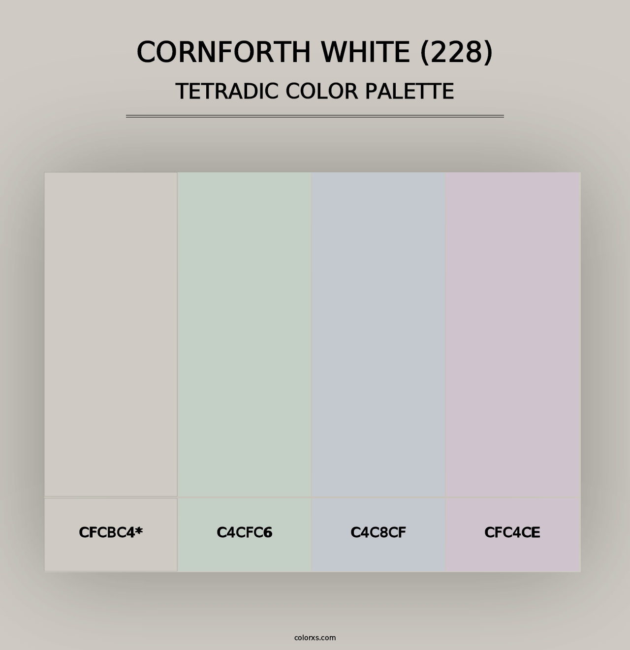 Cornforth White (228) - Tetradic Color Palette