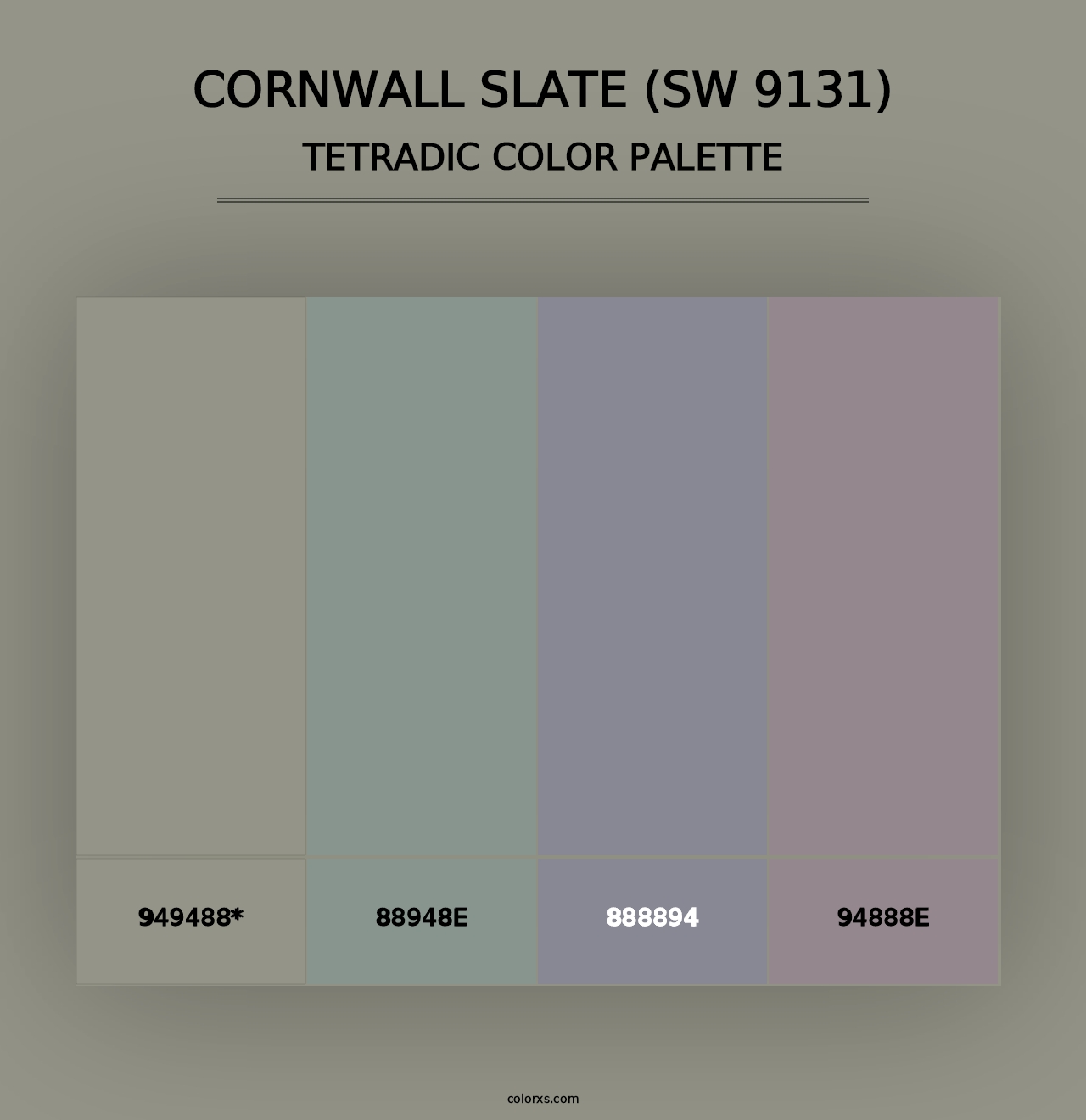 Cornwall Slate (SW 9131) - Tetradic Color Palette