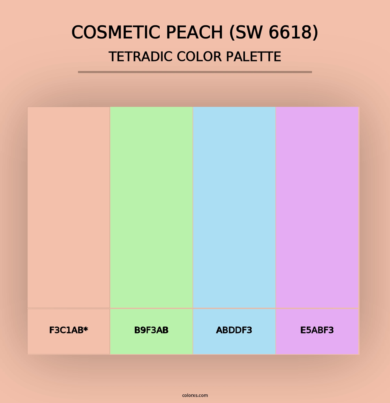 Cosmetic Peach (SW 6618) - Tetradic Color Palette