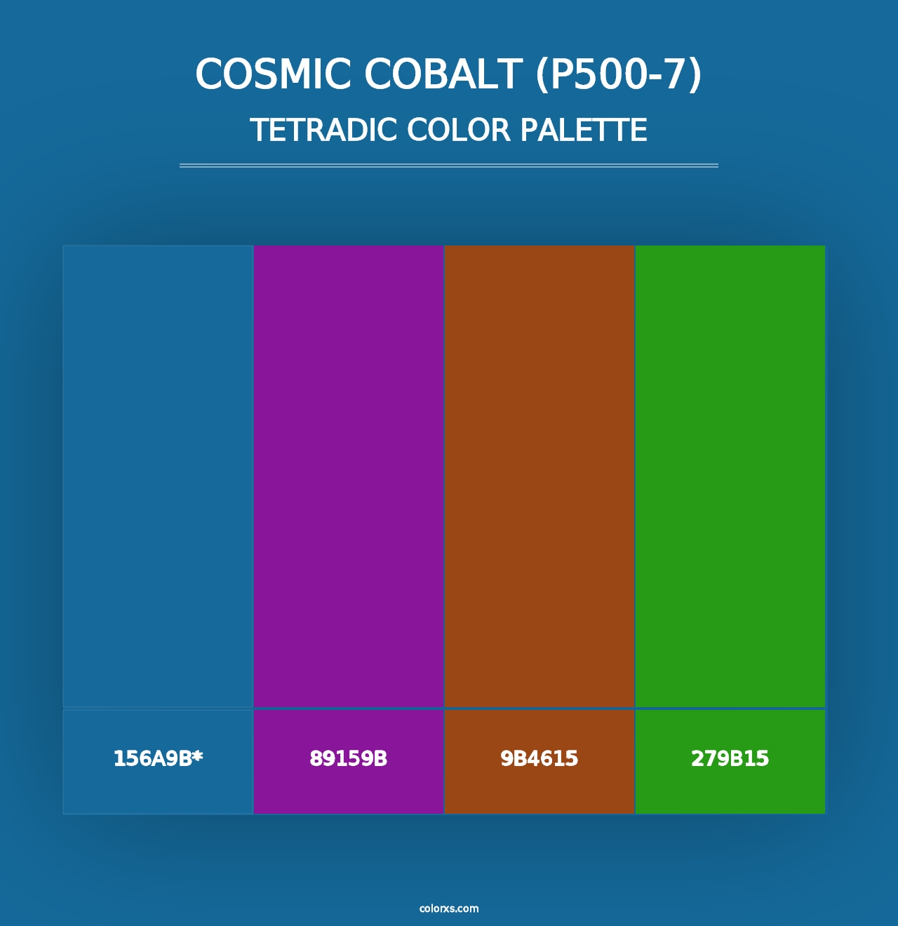 Cosmic Cobalt (P500-7) - Tetradic Color Palette