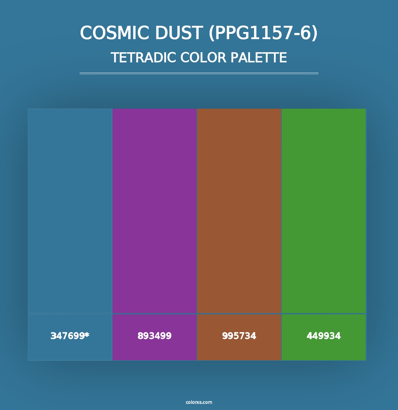 Cosmic Dust (PPG1157-6) - Tetradic Color Palette