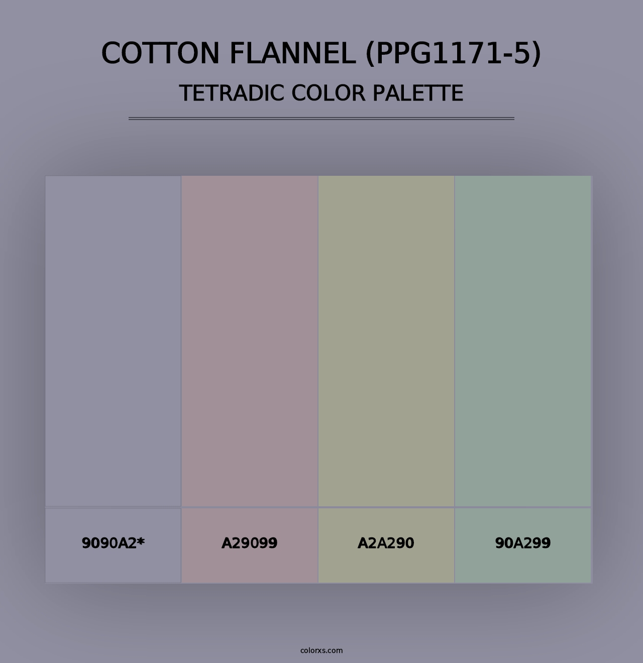 Cotton Flannel (PPG1171-5) - Tetradic Color Palette